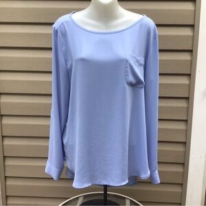 LOFT Polyester Periwinkle Blue Top Large